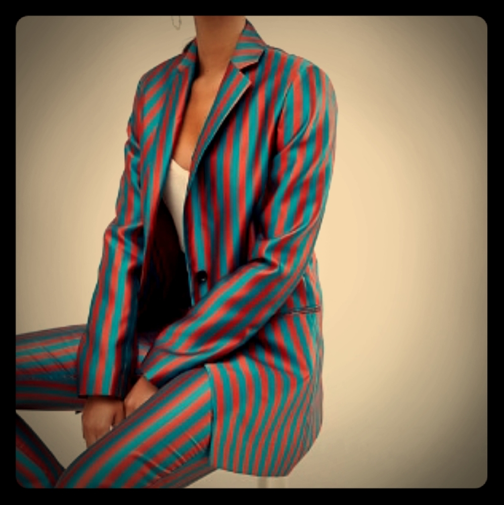 Tall Tailored Longline Stripe Jacquard Suit